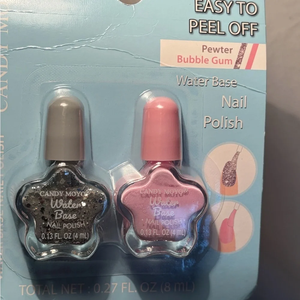 Kids Nail Polish Set - Gray and Pink